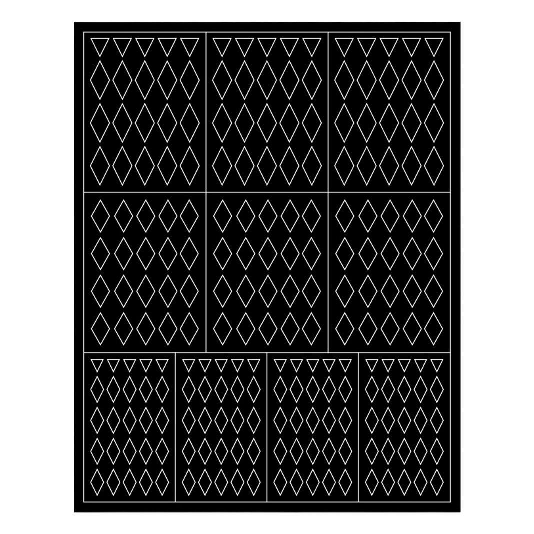 Internet celebridad nuevo clavo hueco tinta pegatinas Plaid leopardo impresión pescado escala uñas plantilla pegatinas DIY uñas calcomanías de uñas