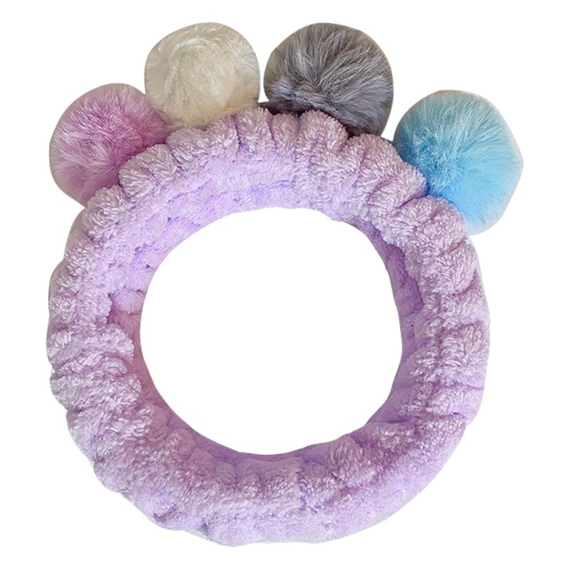 Cocoa amor bola de peluche banda pelo máscara lavado maquillaje dulce dibujos animados espíritu antiguo