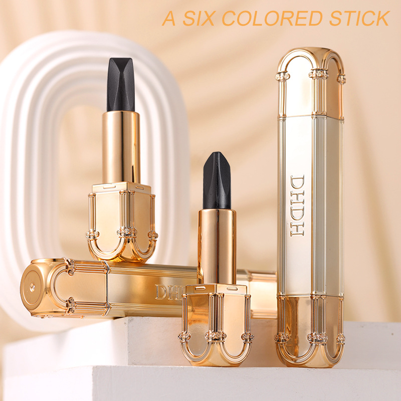 DHDH es pintoresco y cambiante, hermoso lápiz labial de seis colores, niebla mate, no es fácil de desvanecerse, doble efecto.