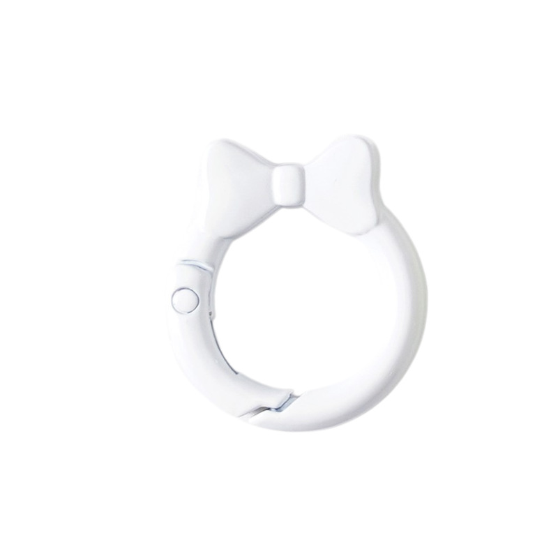 蝶結びカラースプリングバックル蝶ネクタイリング明るいスプリングリングキーホルダーDIY部品合金接続リング