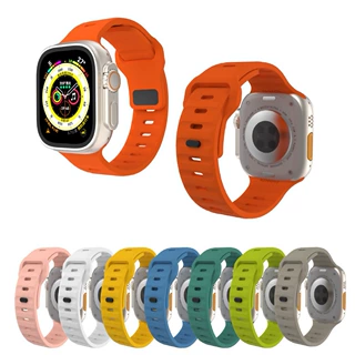 适用于苹果watch ultra 987654321代se运动型金刚方扣硅胶手表带