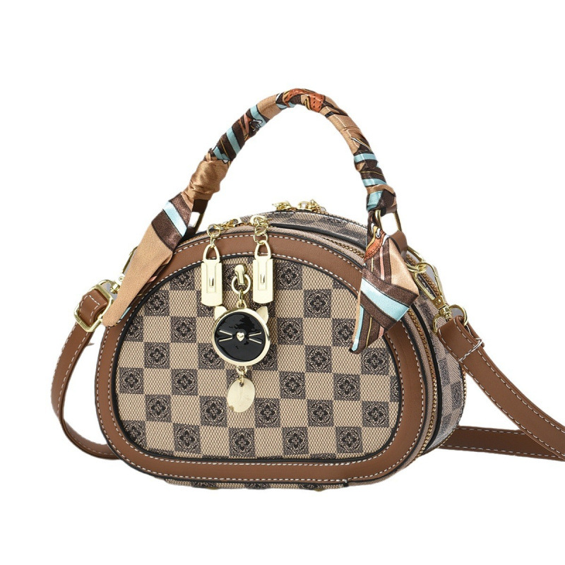 Comercio exterior 2024 verano tablero de ajedrez bolsos nuevos lindos bolsos frescos de alta moda versátil bolsos portátiles de mujer