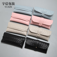 PVC皮质爆款编织纹眼镜包 时尚太阳镜墨镜眼镜盒厂家批发可印logo