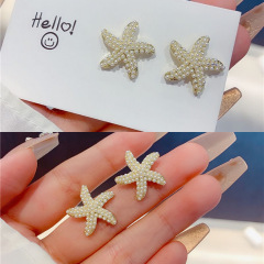 新款精致珍珠海星耳环银针个性简约时尚高级感耳钉ins气质耳饰女