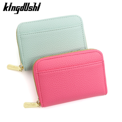 Anti-magnetic Solid-Color Coin Purse with Zipper, Women's Style, High-Capacity Organ Card Holder