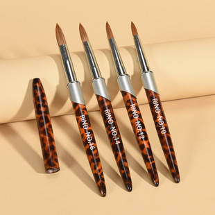 Cross-border Amazon Explosions Manicure Brush suit New Leopard Manicure Crystal Carved Pen 4 Painted Brushes
