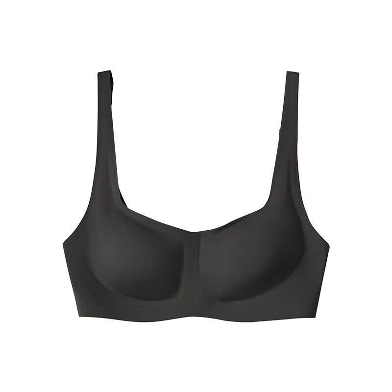 Jelly estilo francés cuello cuadrado sujetador ropa interior de las mujeres sin costuras inalámbrico de una pieza chaleco sujetador pequeño pecho empuja hacia arriba