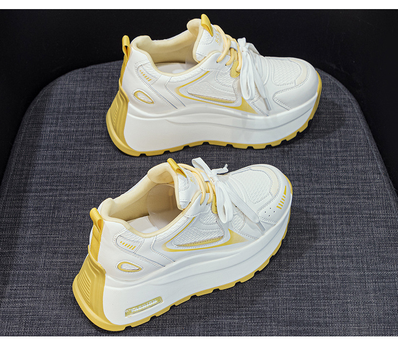 Giày sneaker nữ đế dày tăng chiều cao phong cách cổ điển — Xám 5032, Vàng 5032 chi tiết 21