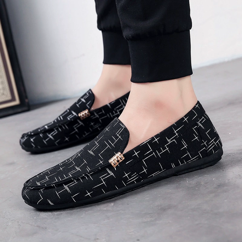 Мокасины мужские лоферы дух корейский стиль Универсальные Лоферы мужские парусиновые молодежные модные Лоферы мужские