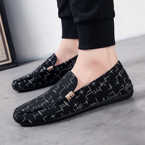 Men's Casual Slip-On Canvas Shoes, Versatile Men's Cotton Shoes, Youth Bead Shoes