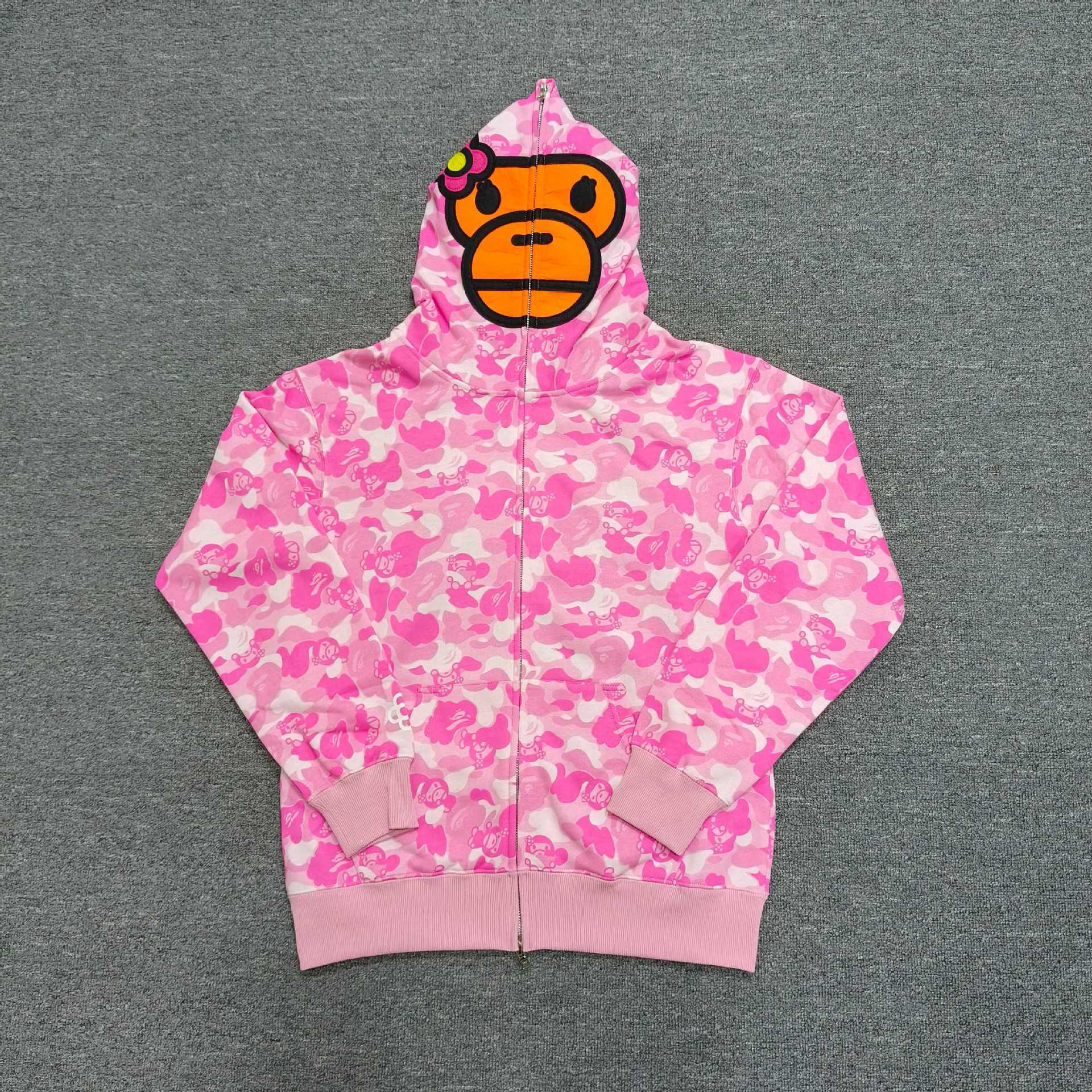 BAPE Milo Full Zip Hoodie Jacket Pink