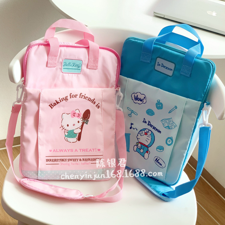 日系卡通12寸ipad平板电脑包防水内里毛绒手提袋单肩背旅行收纳包