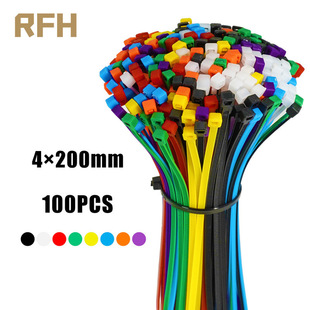 4×200mm 3×200mm Size 100Pcs/Bag Cable Tie Multicolor Black