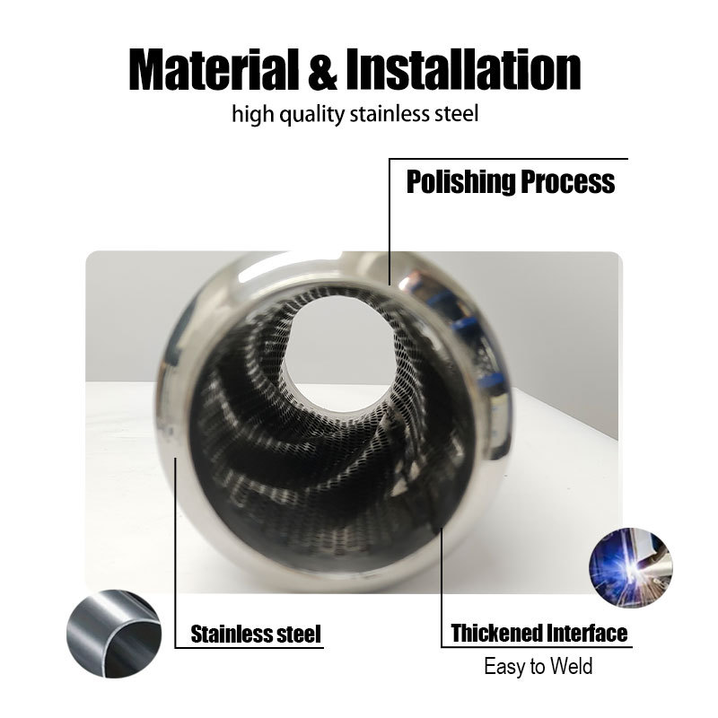 Car Modification Parts Stainless Steel Mid-Section Exhaust Pipe Vortex Resonator Silencer
