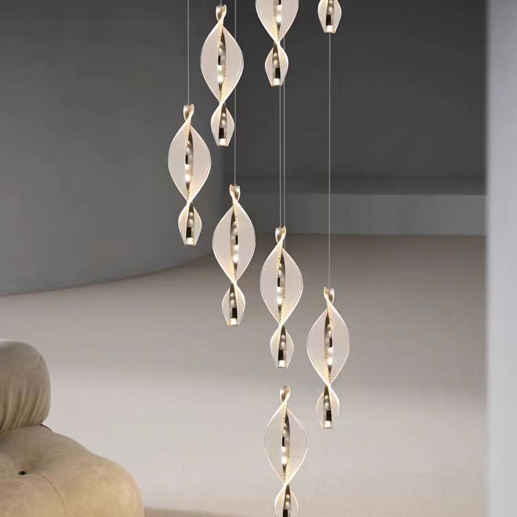 Escórdico de salto de aire individual decoración simple dúplex largo apartamento creativo postmoderno lámpara de luz moderna dúplex