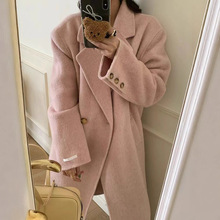 广州十三行高货！高级感满满~韩版中长款设计羊毛呢子大衣外套女