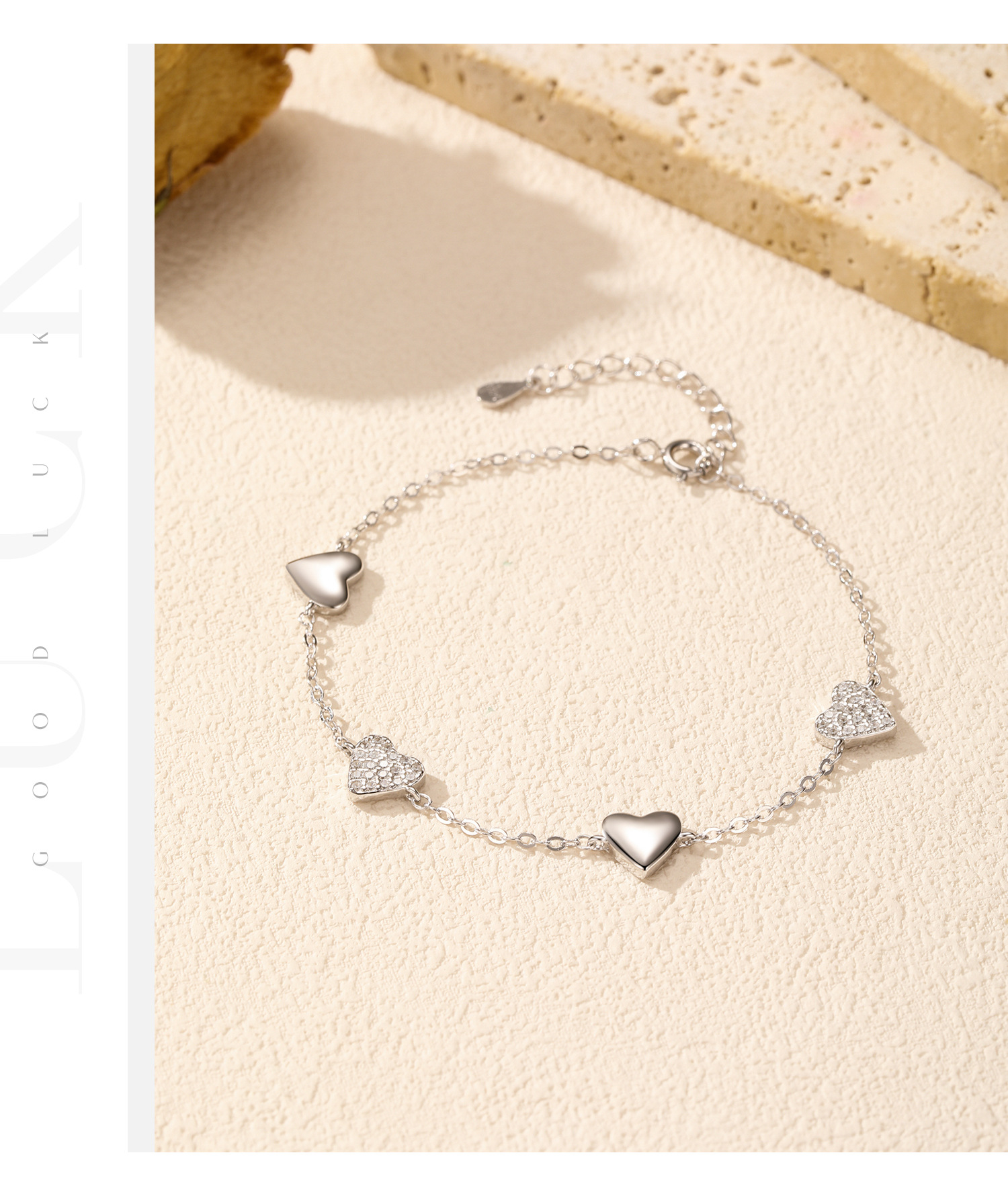 925 Sterling Silver Pendant Material Zircon Inlay Material Bracelets Classification 925 sterling silver Chain Material 1 Piece 925 Sterling Silver Heart Shape 925 Sterling Silver Cable Chain Bracelets