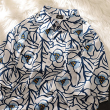 服装店加盟夏季防晒冰丝宽松森系男女短袖情侣衬衣大码女式衬衫男