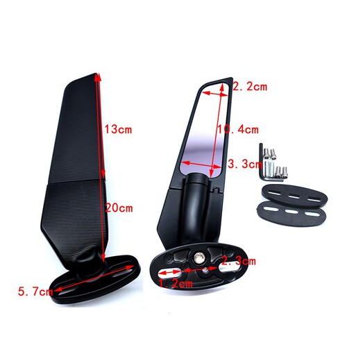 Motorcycle rearview mirror sports car modified universal mirror fixed wing NINJIA Yamah sports car mirror reverse reversing mirror