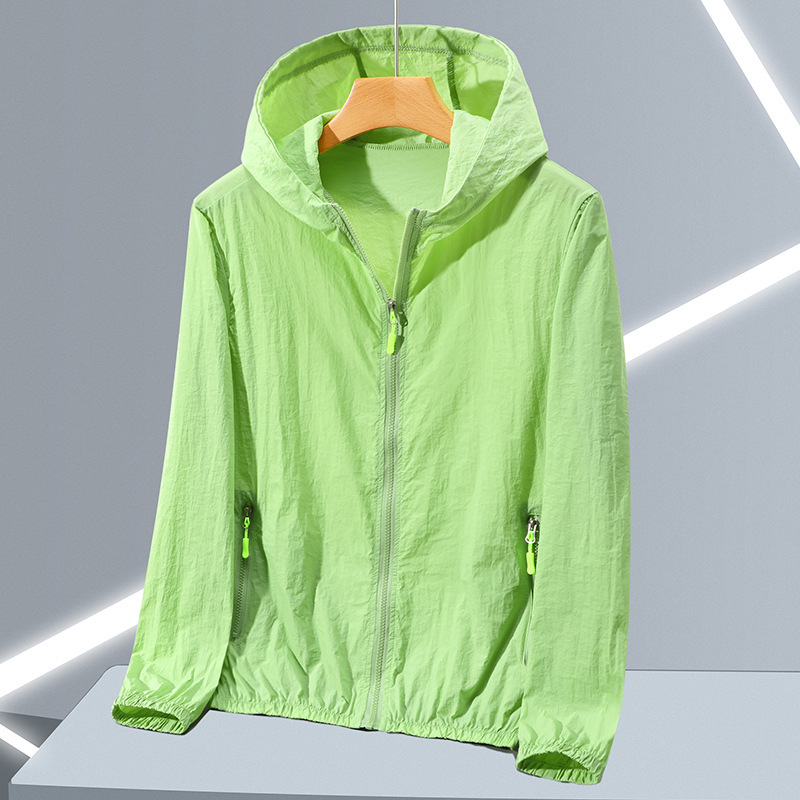Chaqueta de Protección Solar con Capucha de Poliéster Transpirable para Exterior