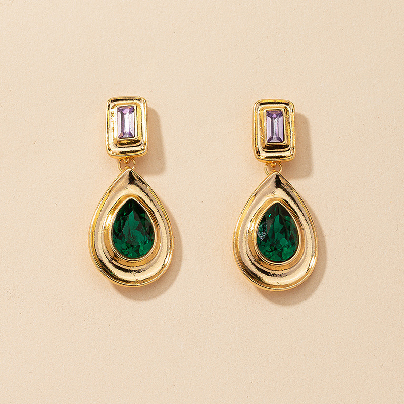 New Metal Gem Fashion Earrings display picture 2