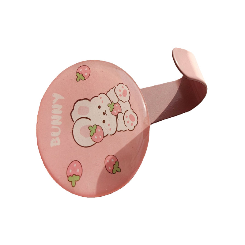 Dibujos animados dos acero inoxidable metal pegajoso gancho estudiante dama fuerte puerta gancho baño gancho rodamiento 3kg