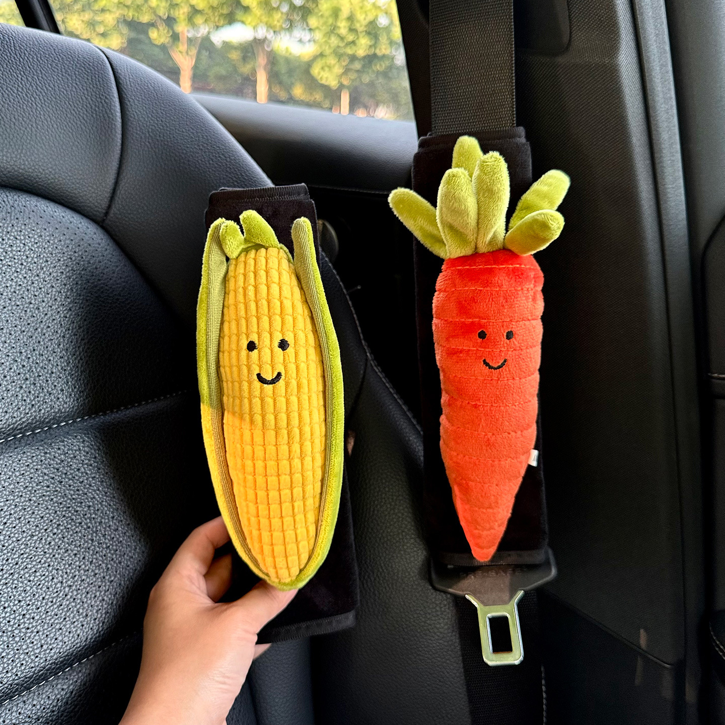 Seatbelt decoration carrot corn seatbelt shoulder pad car decoration car accessories plush toy cute