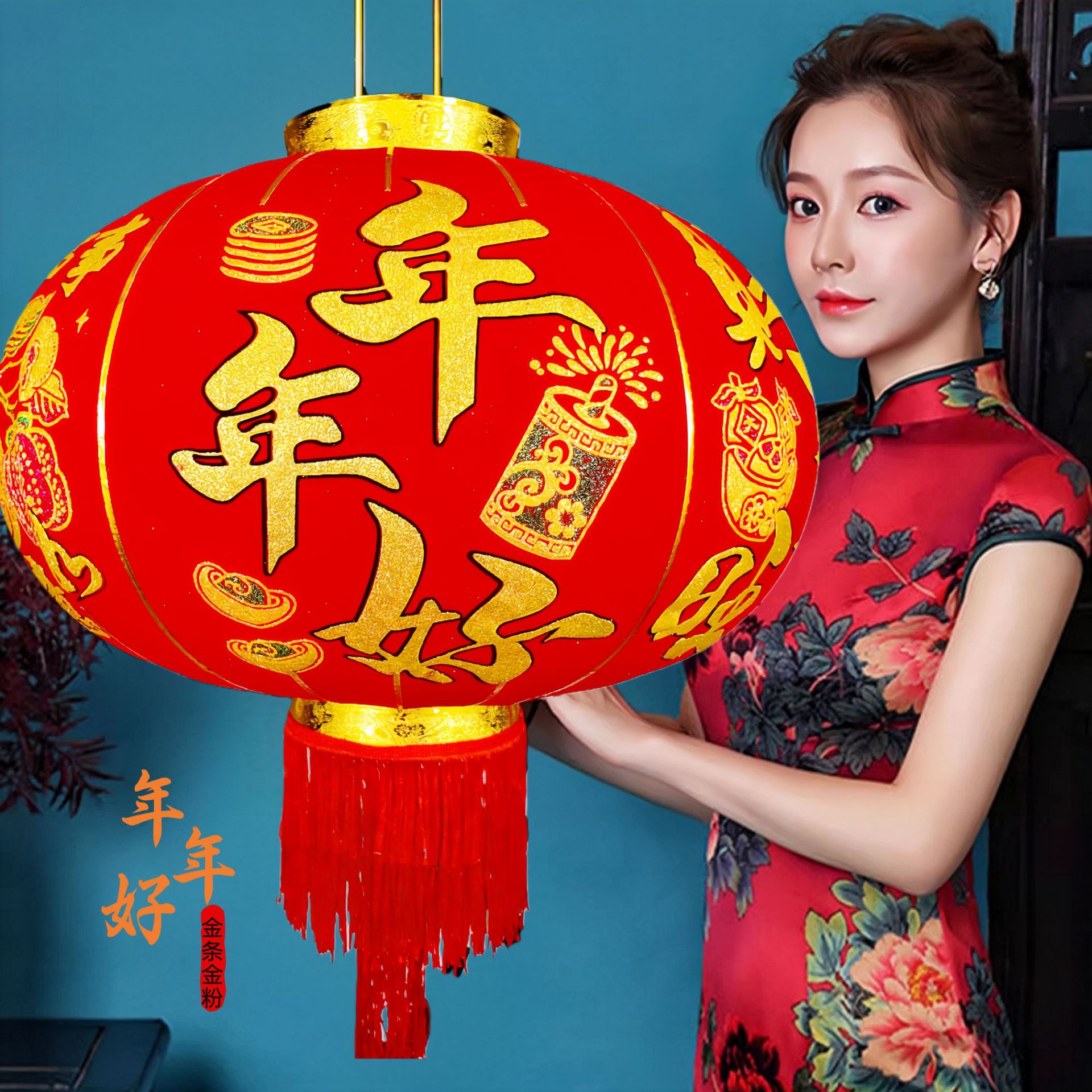 【メーカー】卸売り大紅提灯旧正月植毛提灯防水新年提灯結婚ジョーペンダント