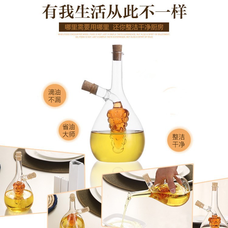 Mifeng 2 - en - 1 botella de aceite de vidrio multifuncional almacenamiento de aceite botella de salsa de soja botella de condimentos aceite de oliva abierto y cerrado automáticamente image 3