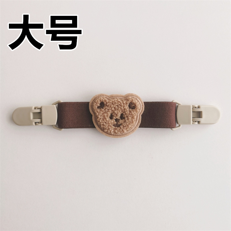 [대형] 탄 커피 컬러(스트랩 클립) [플랫(브라운 커피 컬러) 곡선 입 따뜻한 마음 곰]