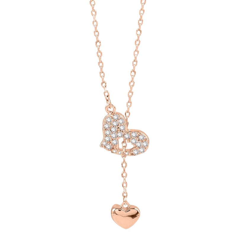 Celebridad en línea Singapur S925 plata Cupido en forma de corazón COLLAR COLGANTE nicho simple diseño amor clavícula cadena femenina