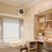 全屋定  制奶油风卧室柜橱柜实木衣柜整体厨房柜书桌榻榻米工E18