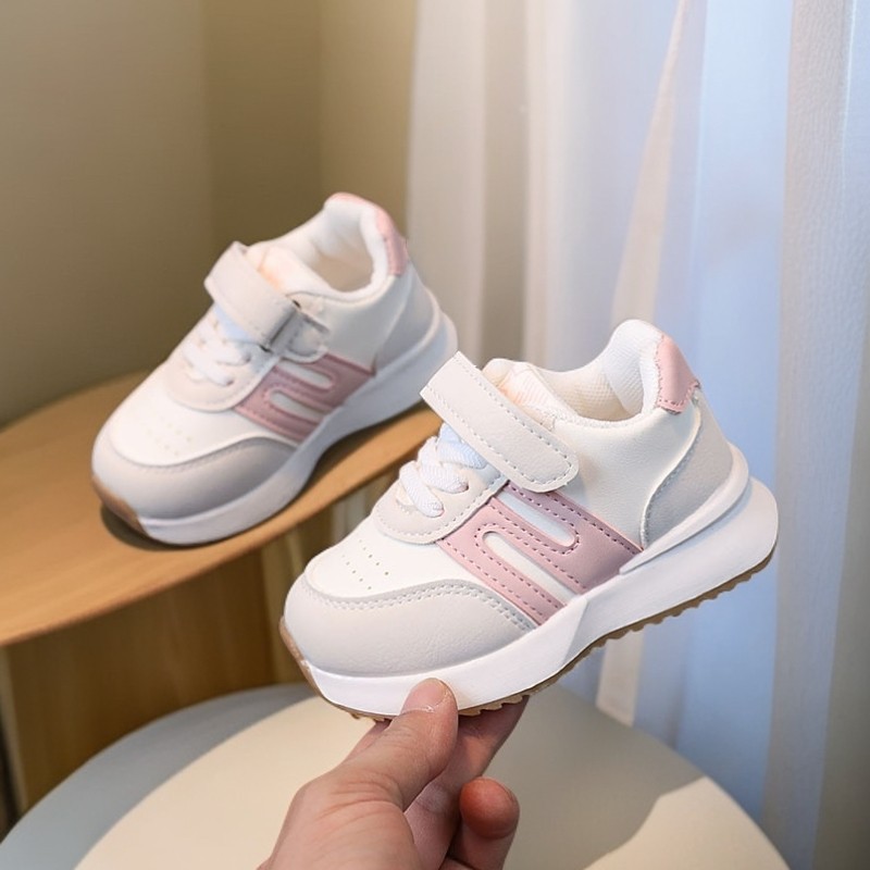 Waterproof Kids' Sneakers - Spring Classic Retro Running Shoes For Boys & Girls, Lightweight Breathable With Hook-And-Loop Closure_voghion.com
