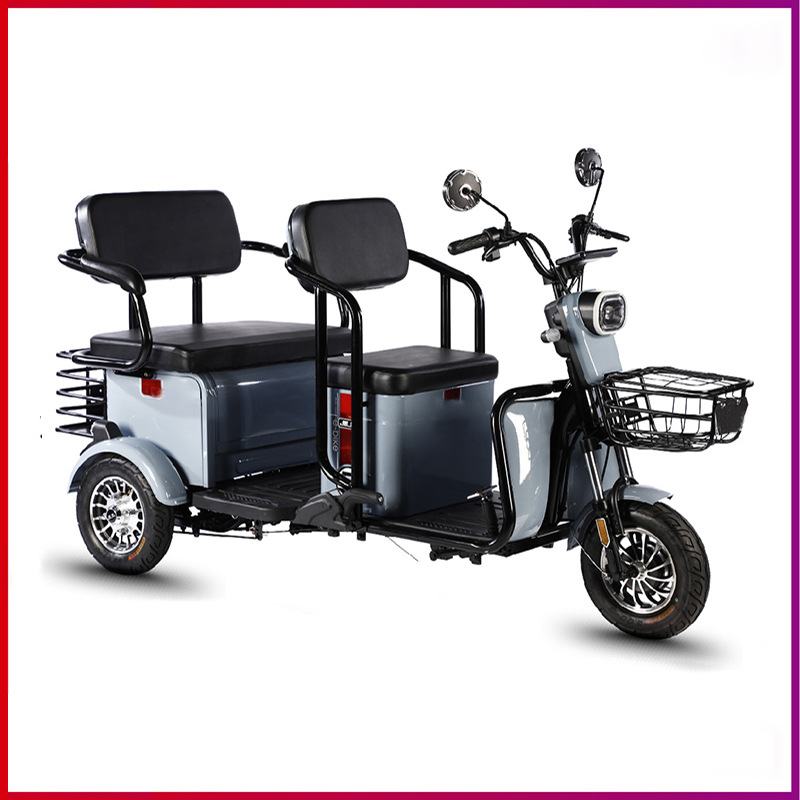 Triciclo eléctrico para personas mayores, vehículo eléctrico para adultos para recoger niños, de doble propósito para pasajeros y carga, triciclo eléctrico para transportar mercancías, experto en terrenos de ascenso.