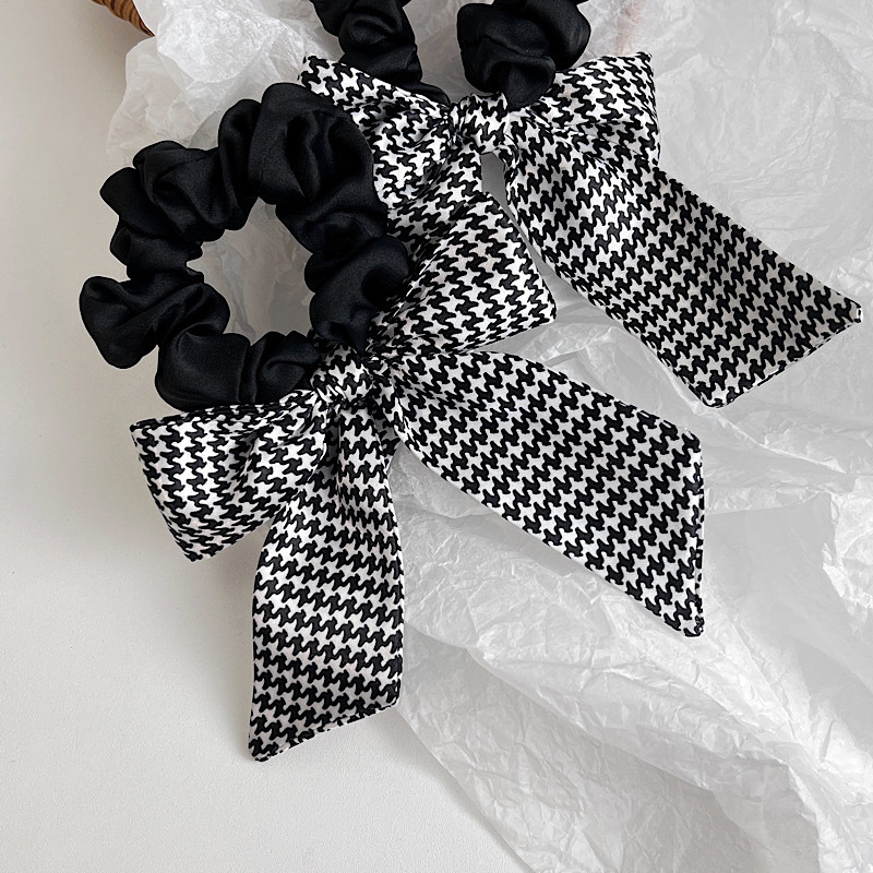 Simple Retro Houndstooth Bow Hair Ring  Hair Accessories display picture 3