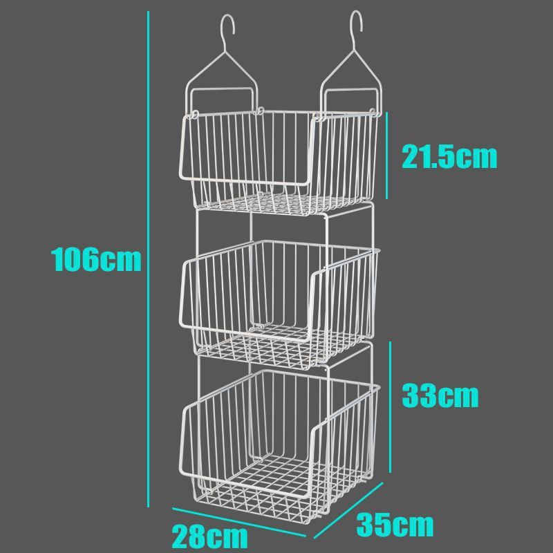 Stand type white medium 3-layer (with hook)