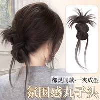 Женский парик Messy Bun, реалистичная заколка для волос, низкий хвост, аксессуар для волос с пушистым пучком.