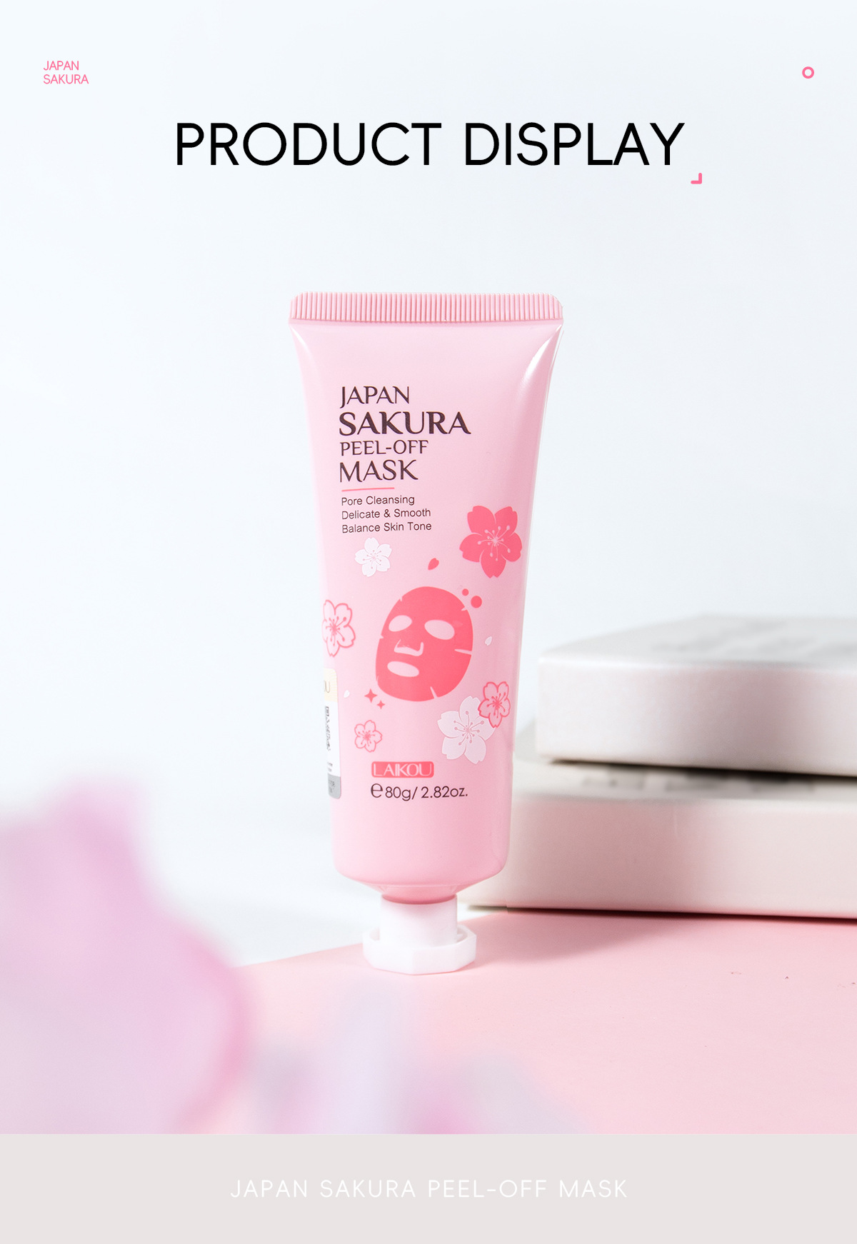 Cross-border LAIKOU Cherry Blossom Peel-off Mask 80g Hydrating, Moisturizing, Cleansing and nourishing skin manufacturer in stock undefined