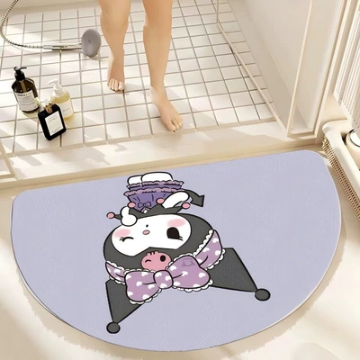 Mat Semi-Circle Carpet, Avtomobil döşəmə paspasları - purple-bottom-kurumi-bow-semicircle-4060