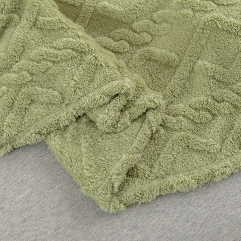 Plush Throw Blanket, increased thickness, simple elegant design, multiple sizes