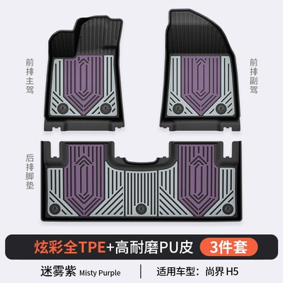 Modelə uyğun ayaqaltı H5 Special Vehicles, Colorful Tpe - shangjie-h5-foot-pad-mist-purple