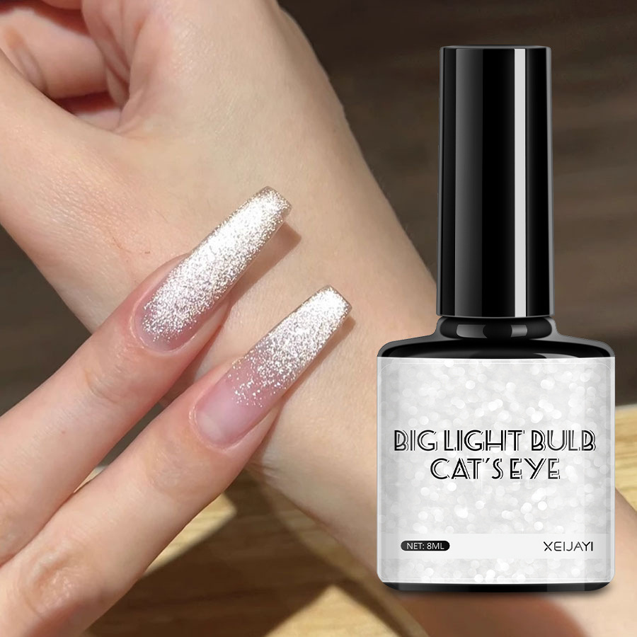 Online popular small bulb Crystal cat eye phototherapy nail oil glue Aurora wide cat eye nail shop applicable factory wholesale