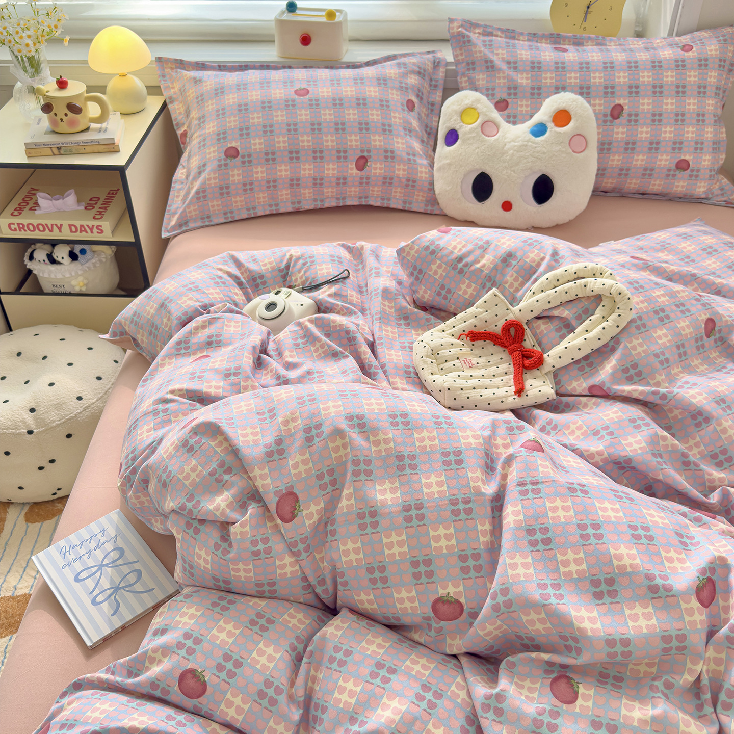 ins dormir desnudo cuatro piezas de sábanas de algodón imitación cubierta madre y bebé clase A dormitorio tres piezas de ropa de cama regalo