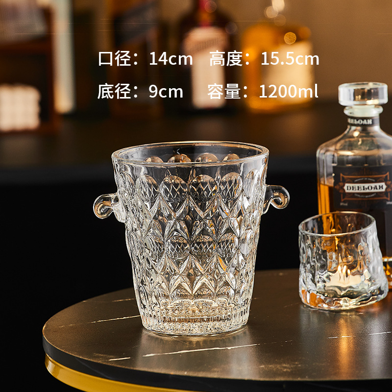 Vidrio de cristal creativo barril de hielo de cerveza de vino tinto barril de hielo europeo gran barril de champán