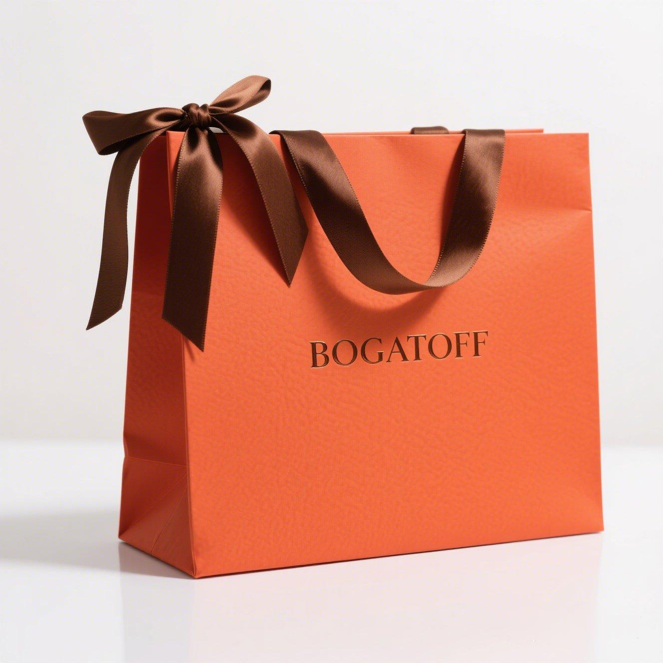 纸袋服装店手提袋高级感礼品袋礼物袋批发创意牛皮纸袋白卡手拎袋