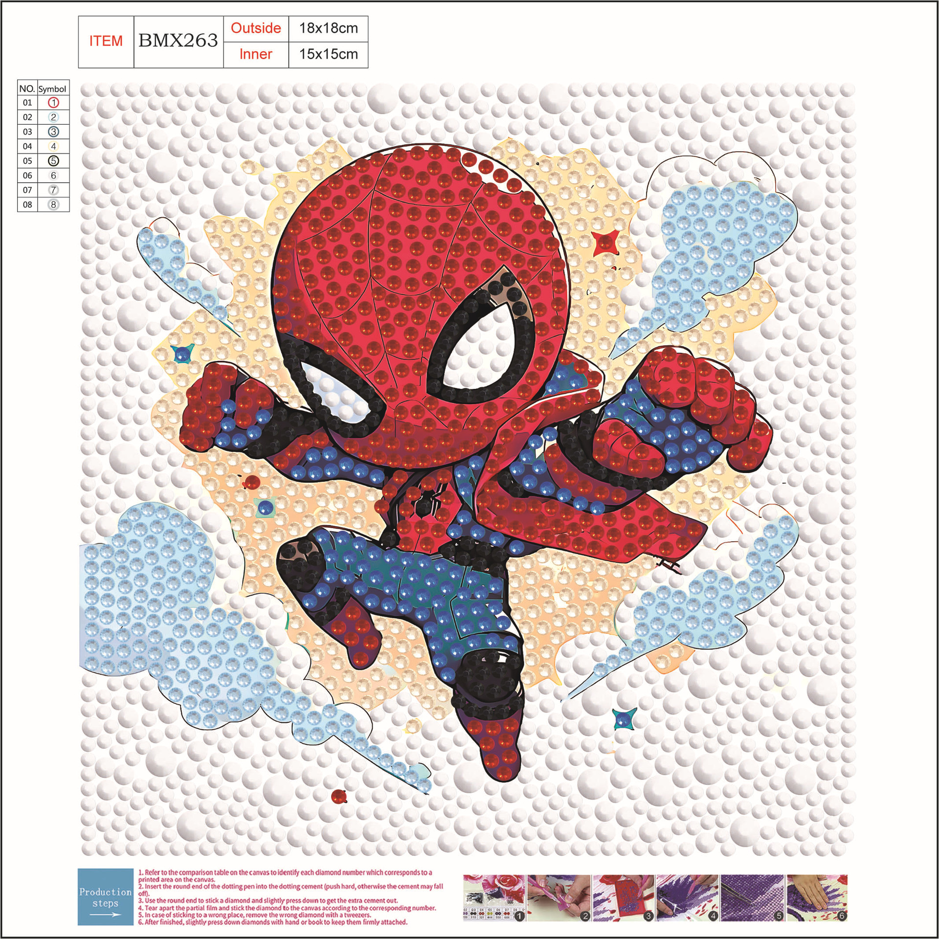 Nuevo kit creativo de pintura de diamantes DIY para niños, diseño de panda de dibujos animados, juguete de niña, pegatinas bonitas, pintura de diamantes completa, transfronterizo