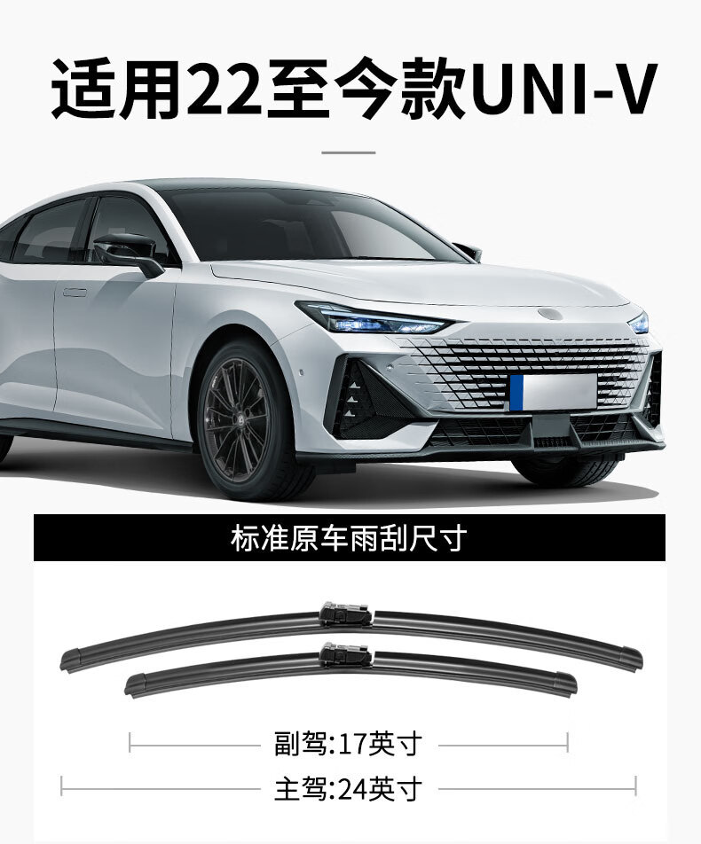 Suitable for Changan UNIV wipers, original factory UNI-V car wipers, 22/23/24 models, silent rubber strips