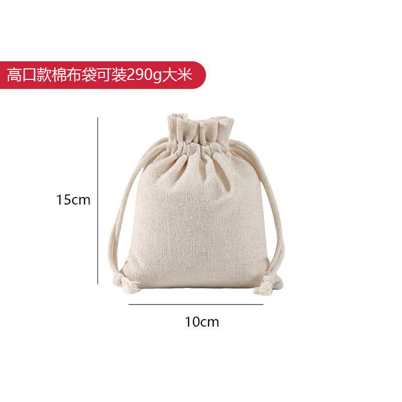 Cuerdas de dibujo bolsillo de algodón de lino de boca plana bolsillo de almacenamiento de cubierta personalizado bolsas de tela de arroz y té bolsas de red blancas bolsas de polvo