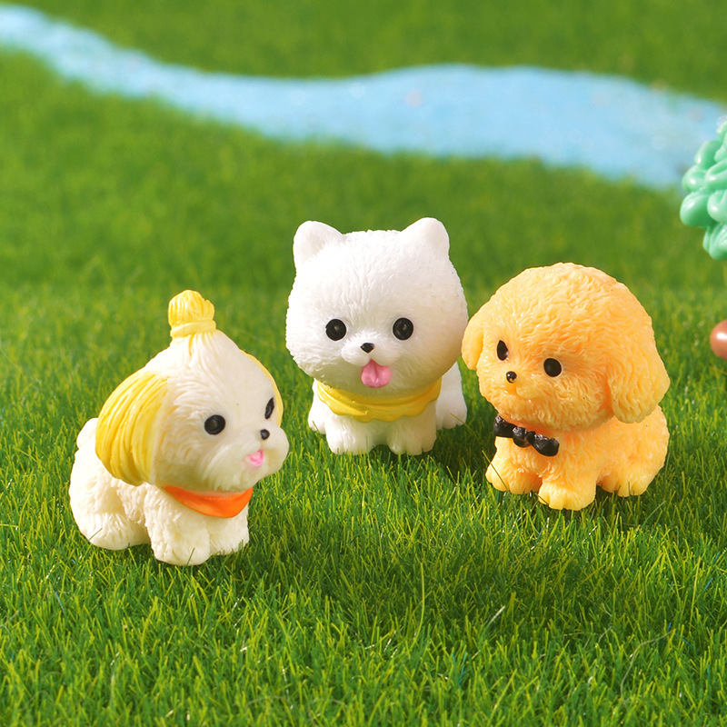 マイクロ風景装飾品シミュレーションよだれかけ子犬かわいい人形ホームカーレジン diy クラフト装飾装飾品|undefined