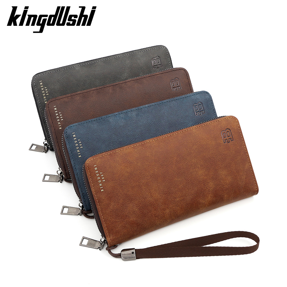 Europa y los Estados Unidos retro B hombre medio y largo monedero pulsera de pulsera de gran capacidad bolso de mano bolso de cambio bolso de teléfono móvil